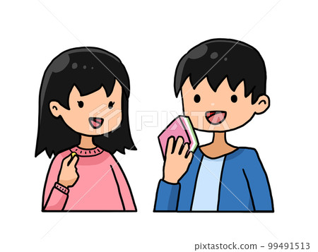 日本男人和女人吃 Hinamatsuri 糖果的插圖 日本男人和女人吃 Hinamatsuri 糖果的插圖 99491513