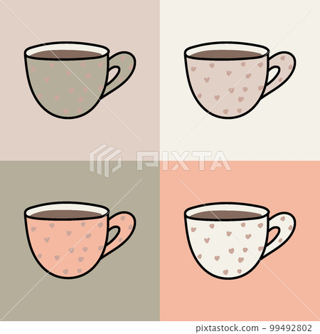 cups of different colors on different squares 99492802