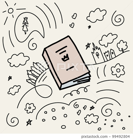 cute doodle princess story written in book cute doodle princess story written in book 99492804