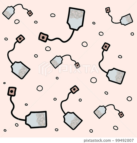 seamless pattern, tea bags on a pink background 99492807