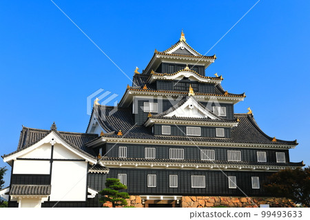 [Okayama Prefecture] Okayama Castle in sunny weather (after major renovation in Reiwa) 99493633