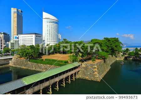 [Kagawa Prefecture] Sunport Takamatsu seen from Takamatsu Castle (Tamamo Park) 99493673