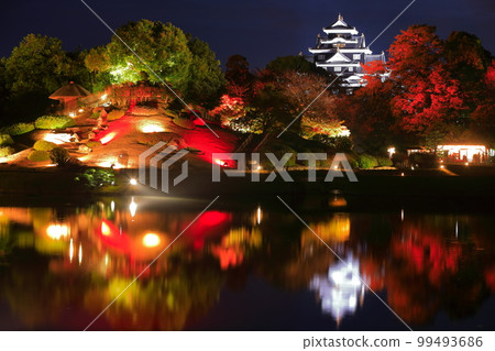 [岡山縣] 對稱的秋季奇幻花園後樂園和岡山城（令和大修後） 99493686