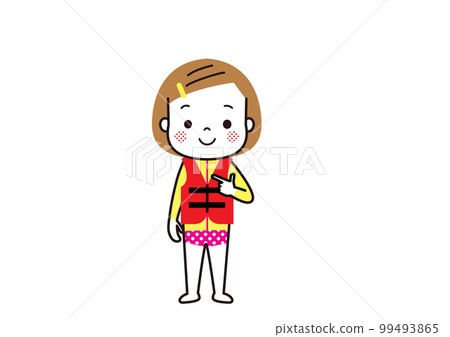 穿著皮疹防護服和救生衣的兒童預防水上事故 99493865