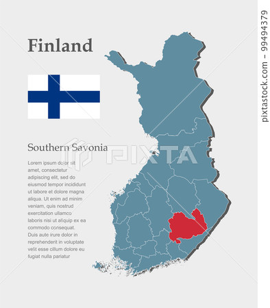 Vector map Finland, region Southern Savonia Vector map Finland, region Southern Savonia 99494379