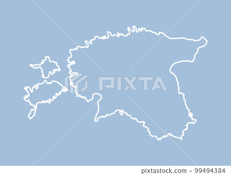 Vector outline map Estonia, line border country 99494384