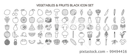 蔬菜和水果圖標 99494416