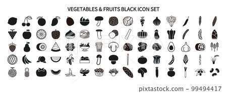 蔬菜和水果圖標 蔬菜和水果圖標 99494417