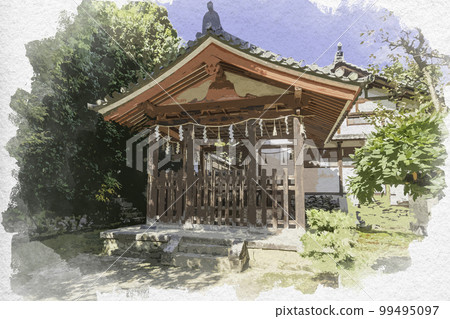 Daigo Well, Toshodaiji Temple in a watercolor style, Nara City, Nara Prefecture Daigo Well, Toshodaiji Temple in a watercolor style, Nara City, Nara Prefecture 99495097