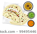 Indian food kulcha, Kulcha Indian Bread, Vector Illustration 99495446