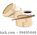 Dim sum illustration vector of Chinese food, Asian food Dim sum in Steamer 99495448