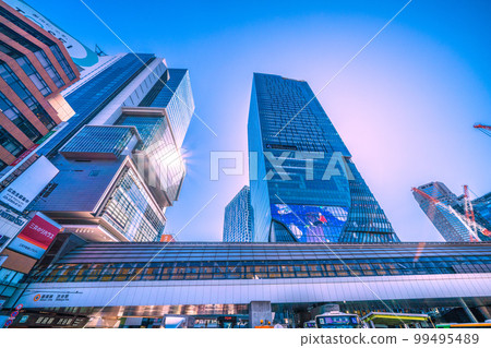 The cityscape of Tokyo, Japan, overlooking Shibuya Station on the Tokyo Metro Ginza Line. You can see the letters of Shibuya Station on the Ginza Line on the side (bottom left of the screen) The cityscape of Tokyo, Japan, overlooking Shibuya Station on the Tokyo Metro Ginza Line. You can see the letters of Shibuya Station on the Ginza Line on the side (bottom left of the screen) 99495489