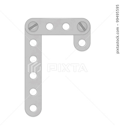 Cyrillic alphabet from the details of the iron constructor. Vector illustration isolated on white background 99495595