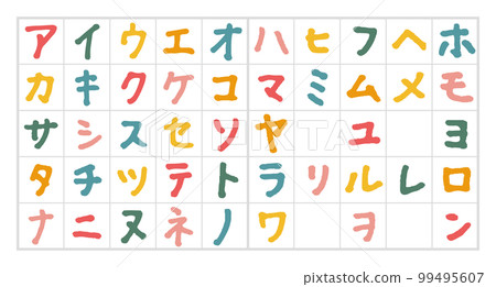 手繪片假名鋼筆字母 99495607