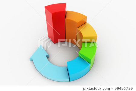 3d rendered Business graph in white background 99495759