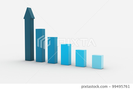 3d rendered Business graph in white background 99495761