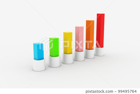 3d rendered Business graph in white background 99495764