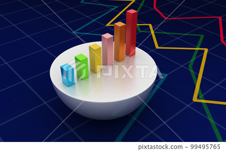 3d rendered Business graph in white background 99495765