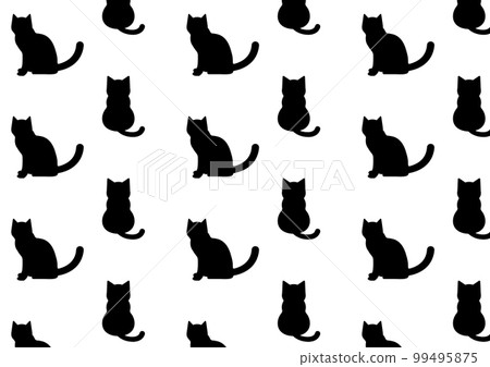 Cat silhouette Black silhouette pattern material 99495875