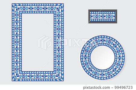 Set of Ethnic ornament pattern brushes 99496723