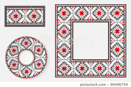 Set of Ethnic ornament pattern brushes Set of Ethnic ornament pattern brushes 99496744