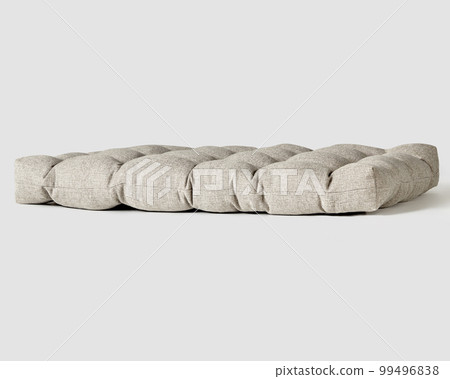 Soft handmade window seat cushion from gray linen fabric 99496838