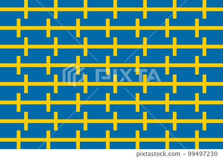 Geometric pattern in the colors of the national flag of Sweden. The colors of Sweden. 99497230