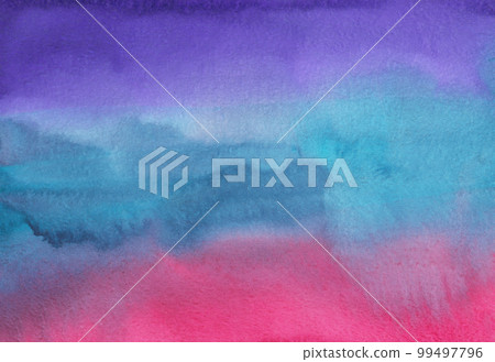 Watercolor colorful soft stripes background. Deep blue, purple, pink stains on paper backdrop. Abstract vivid watery overlay. Watercolor colorful soft stripes background. Deep blue, purple, pink stains on paper backdrop. Abstract vivid watery overlay. 99497796