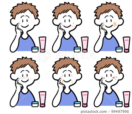 一組給皮膚問題上藥的男人 99497998