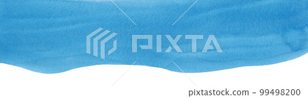 Watercolor deep blue background. Isolated sky blue aquarelle backdrop with space for text. Stains on paper. 99498200