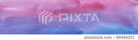 Watercolor purple and pink background banner. Hand painted colorful texture. 99498201