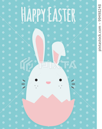Happy Easter postcard. Easter Bunny. Vector postcard for Easter 99498248