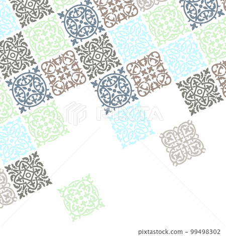 Ancient ceramic tile background. Wall or floor texture. Decorative antique stone ornament. Ancient ceramic tile background. Wall or floor texture. Decorative antique stone ornament. 99498302