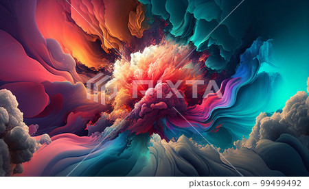 illustration background abstract color splash of paints .Generative AI 99499492