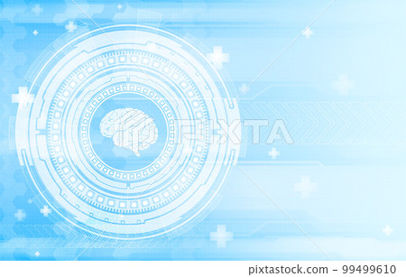 Medical hud screen with brain. Online medicine and health concept 99499610