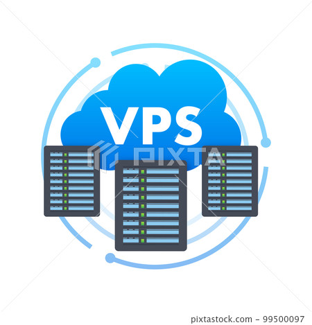 VPS Virtual private server web hosting services infrastructure technology. Vector stock illustration. VPS Virtual private server web hosting services infrastructure technology. Vector stock illustration. 99500097