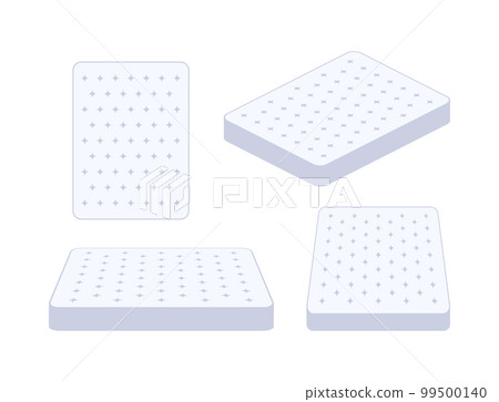 Double bed. Comfortable double mattress sleeping, great design for any purposes. Sleep concept. Mattress icon. Vector stock illustration. 99500140