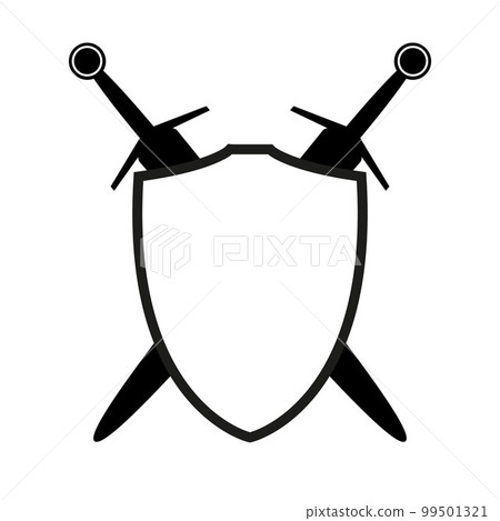 Crossed Swords Icon in Black Line Art. 25085630 Vector Art at Vecteezy