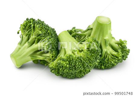 fresh broccoli isolated on white background close-up with full depth of field. fresh broccoli isolated on white background close-up with full depth of field. 99501748