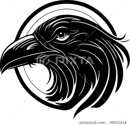 Vector illustration of raven head. Good for logo. Vector illustration 99501816
