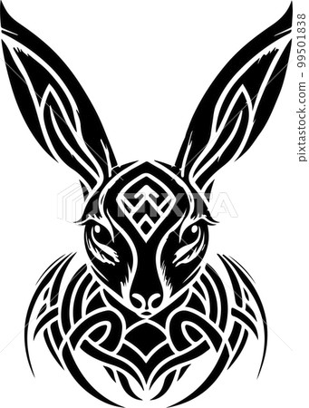 Abstract vector rabbit head with ornament. Vector illustration Abstract vector rabbit head with ornament. Vector illustration 99501838
