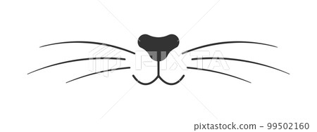 Dog or cat nose, mouth and whiskers. Signboard design for pet grooming and bathing salon or domestic animals store Dog or cat nose, mouth and whiskers. Signboard design for pet grooming and bathing salon or domestic animals store 99502160