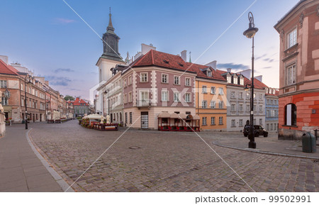 Warsaw. Old street in the center of the old city in the early morning. Warsaw. Old street in the center of the old city in the early morning. 99502991