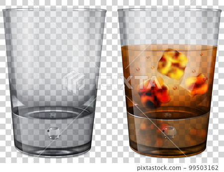 Whiskey glass with ice cubes Whiskey glass with ice cubes 99503162