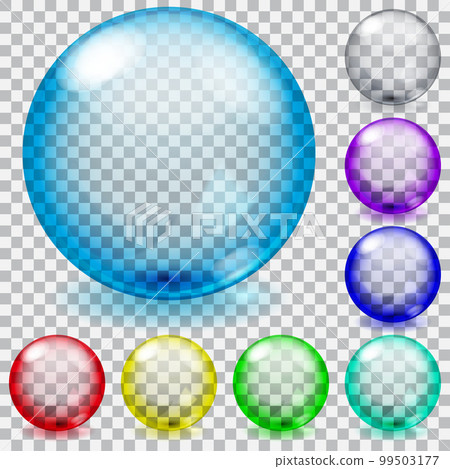 Colored transparent glass spheres Colored transparent glass spheres 99503177