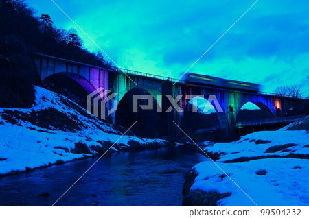 Illuminated Tono Heritage Megane Bridge Illuminated Tono Heritage Megane Bridge 99504232