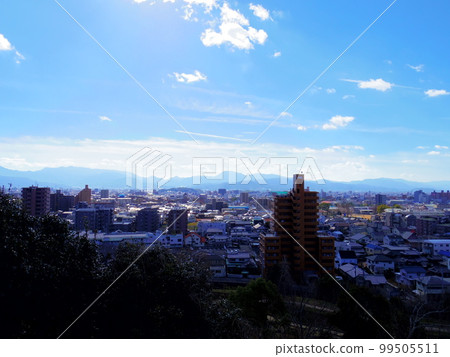 Cityscape of Matsuyama seen from Dogo Park (Matsuyama City, Ehime Prefecture) 99505511