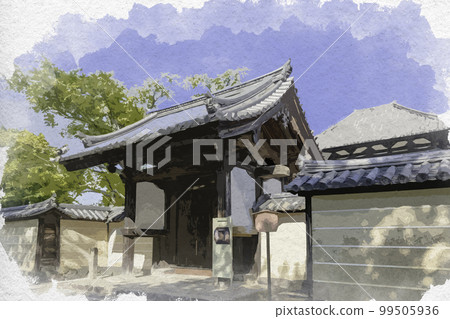 奈良縣奈良市東大寺水彩風格的戒壇院 奈良縣奈良市東大寺水彩風格的戒壇院 99505936