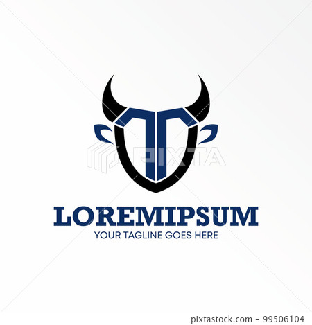 Letter or word T font like Buffalo head image graphic icon logo design abstract concept vector stock. Can be used as a symbol related to initial or animal. 99506104