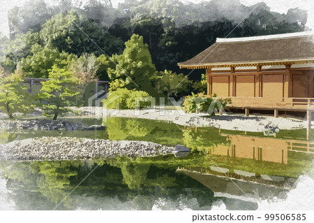 水彩風格平城京遺址歷史公園東院花園奈良縣奈良市 99506585